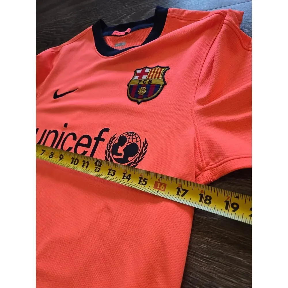Nike FC Barcelona Messi 10 2009 Away Jersey Orange Shirt Size S Vintage Y2K